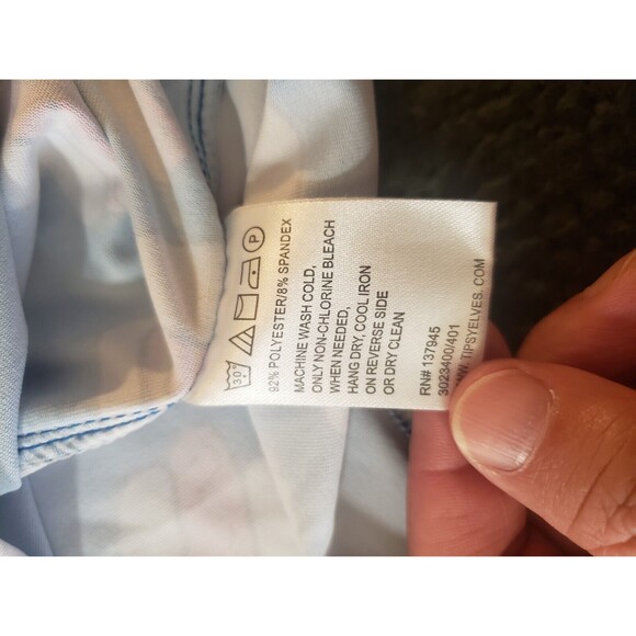 Tipsy Elves Polo Shirt Mens XL Blue Hot Dog AOP All Over Print Golf Stretch Used - Picture 4 of 5